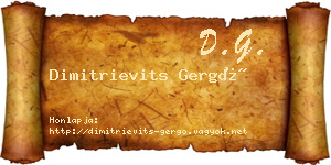 Dimitrievits Gergő névjegykártya