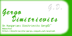 gergo dimitrievits business card